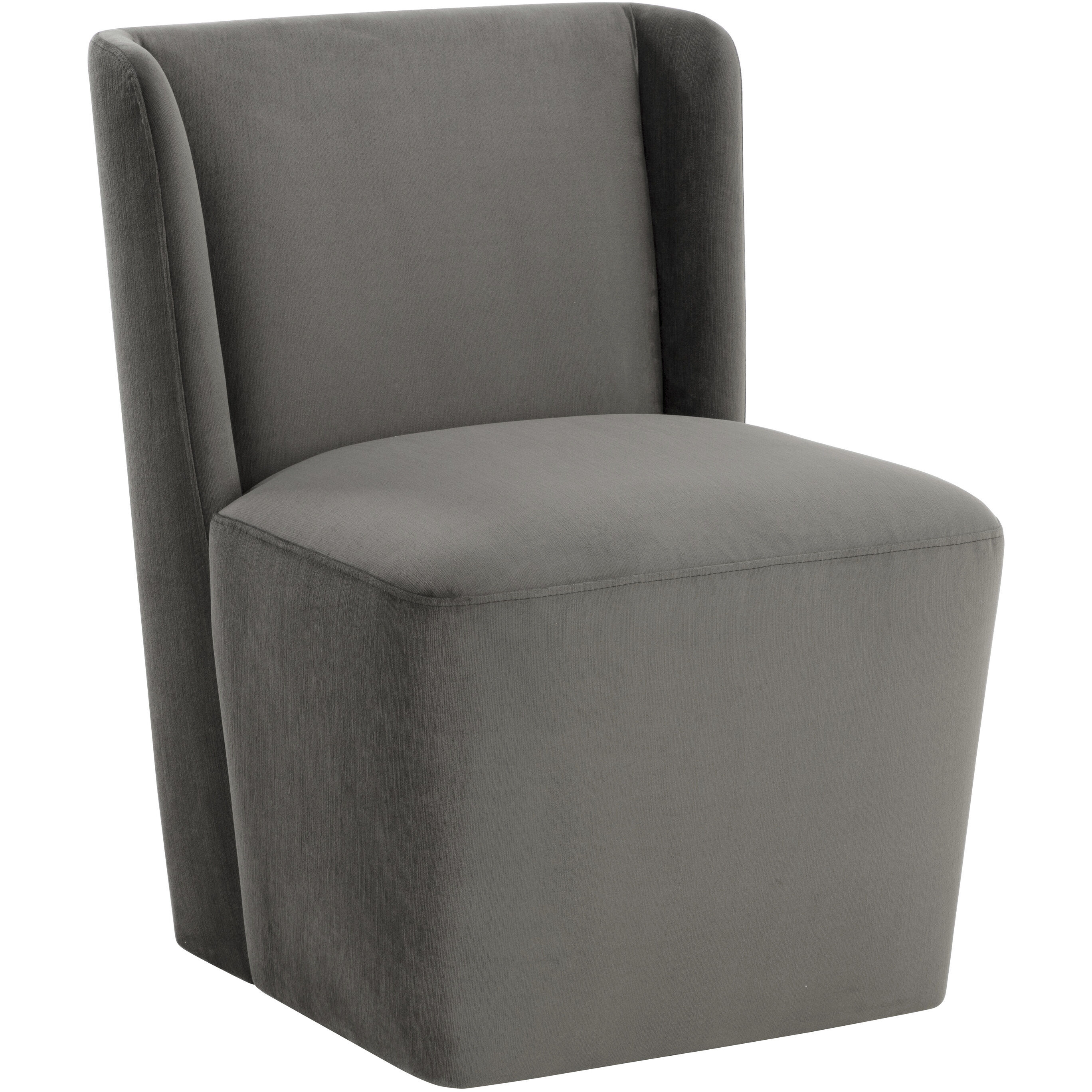 Amita Piccolo Pebble Wheeled Dining Chair, Wheeled